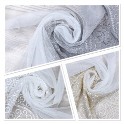 8130 V-1 Wholesale Lacy Tulle Curtain Fabrics Living Room and Bedroom Curtains 100% Polyester 3 Models